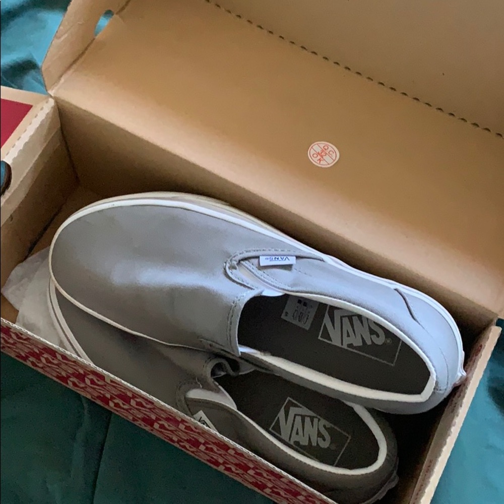 Grey slip on vans
